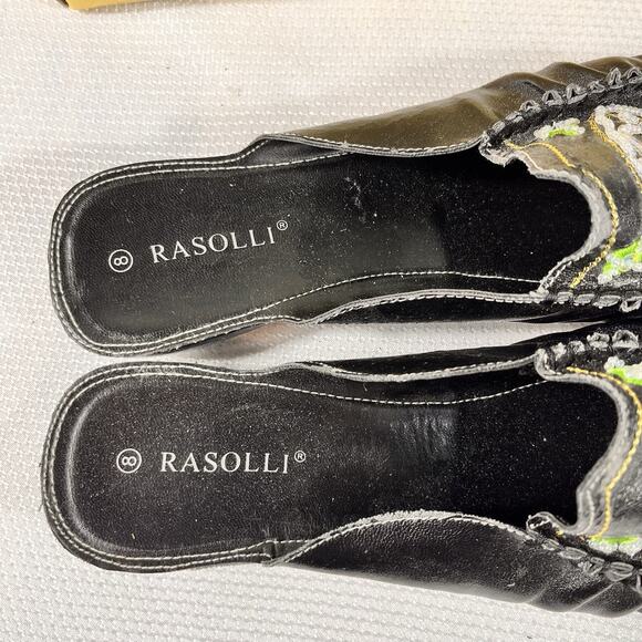 Vintage Rasolli Woman’s Size 8 Slip On‎ Black Leather Office Casual Flats - Picture 13 of 13